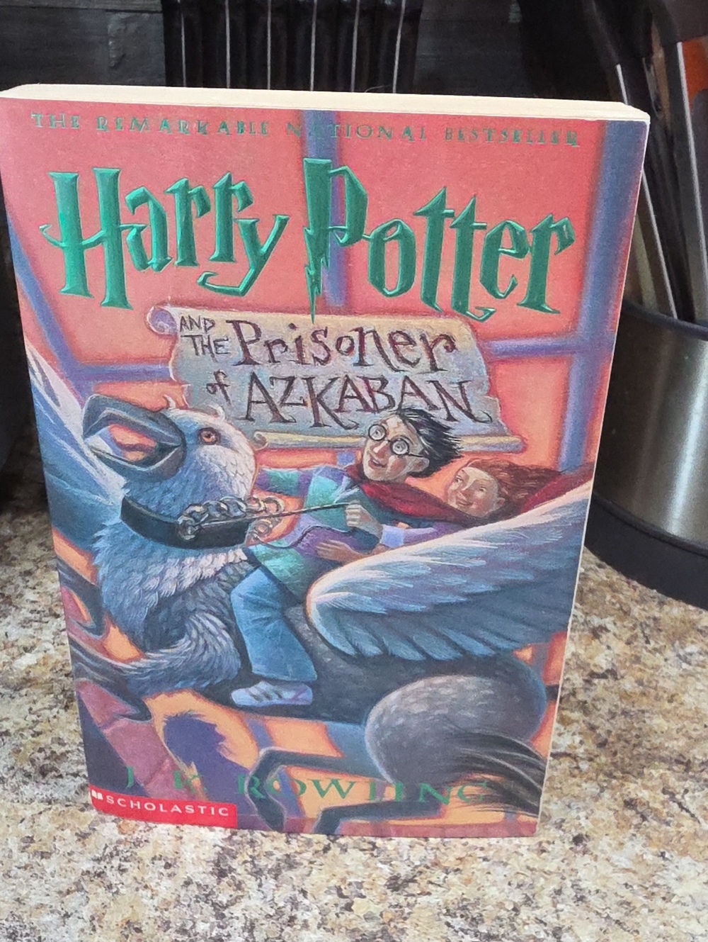 Scholastic Harry Potter Prisoner of Azkaban Cover - Green & Red Accents Book.